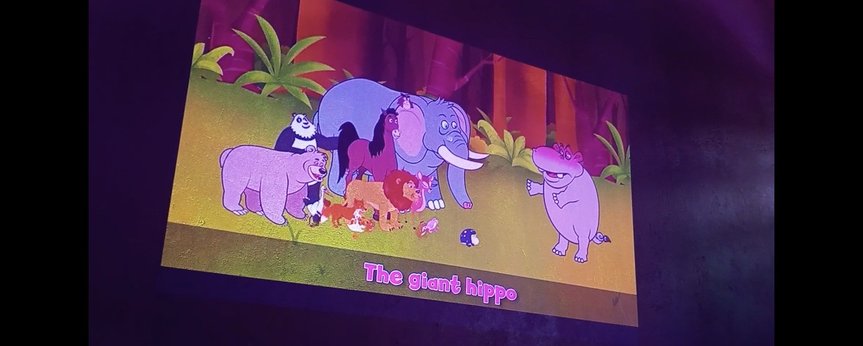 Hellartag Cinema screening in a school hall
